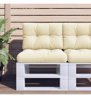 Coussins de palette lot de 2 crème tissu
