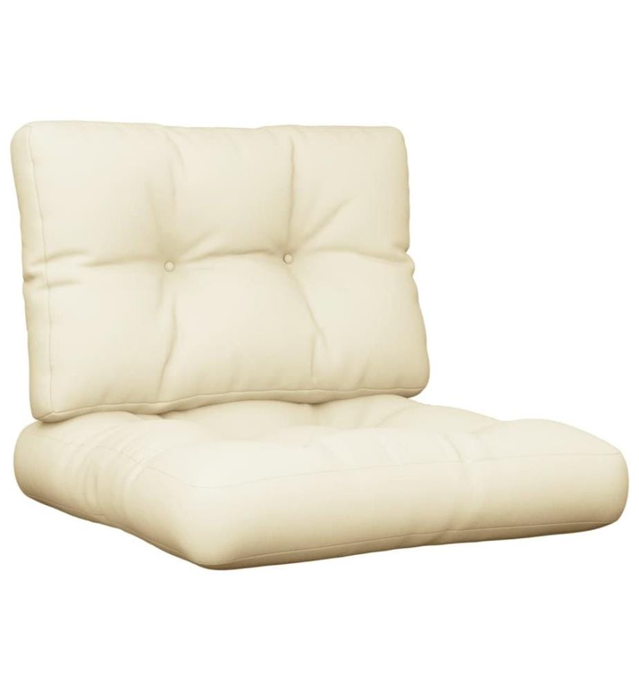 Coussins de palette lot de 2 crème tissu
