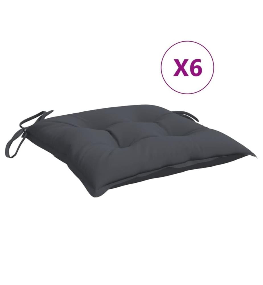 Stuhlkissen 6 Stk. Anthrazit 40x40x7 cm Oxford-Gewebe