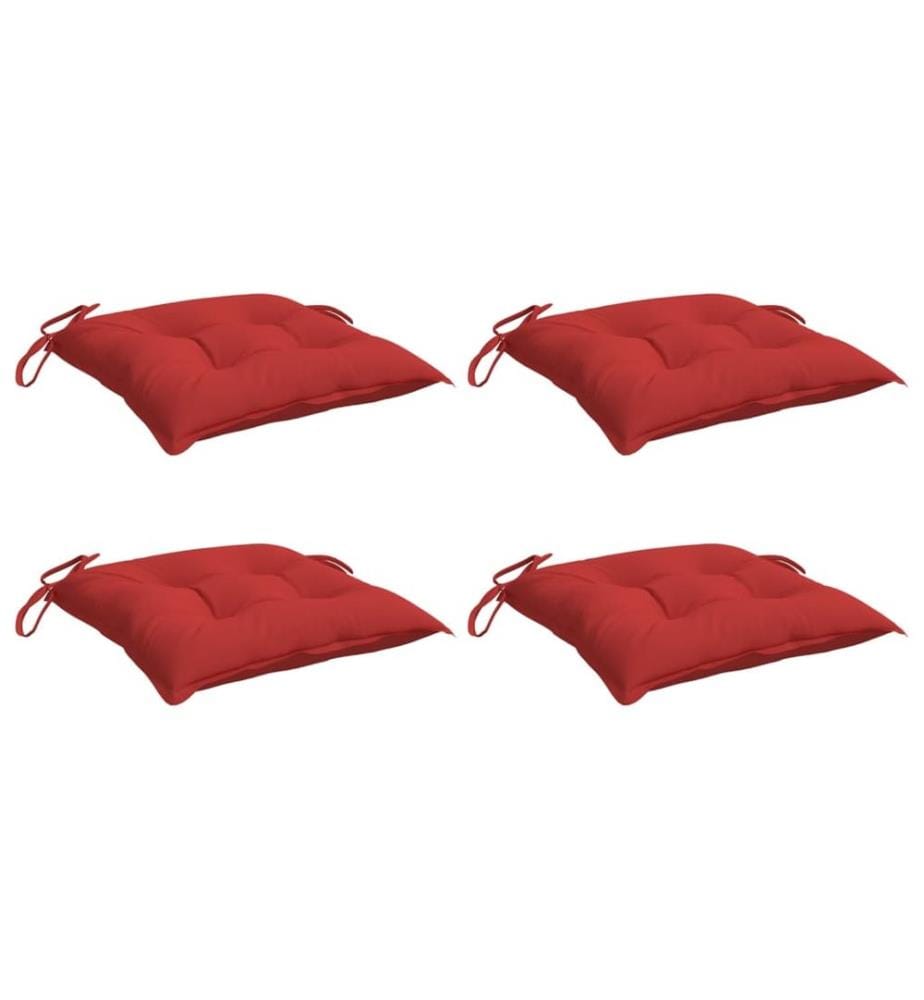 Stuhlkissen 4 Stk. Rot 40x40x7 cm Oxford-Gewebe