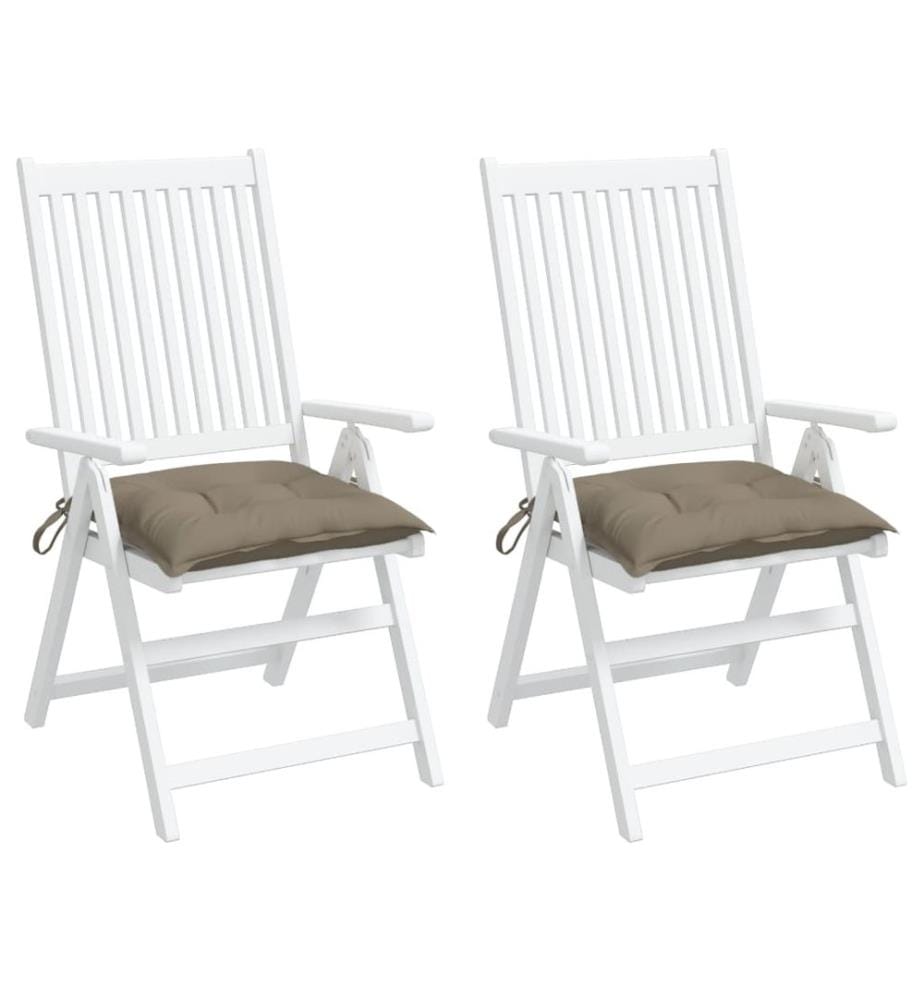 Coussins de chaise lot de 2 taupe 40x40x7 cm tissu oxford