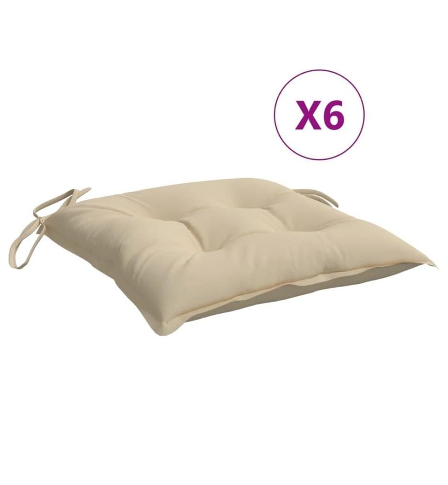 Palettenkissen 6 Stk. Beige 50x50x7 cm Oxford-Gewebe