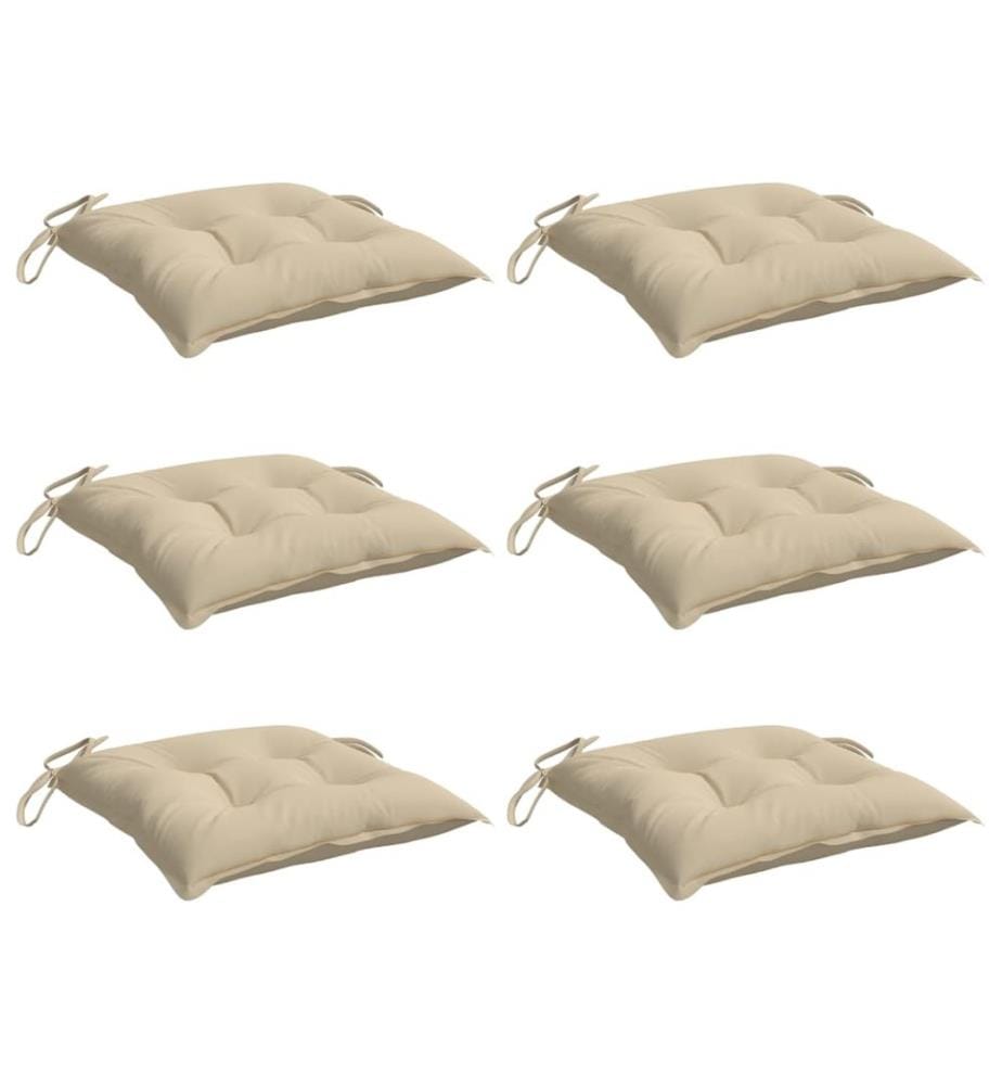 Palettenkissen 6 Stk. Beige 50x50x7 cm Oxford-Gewebe