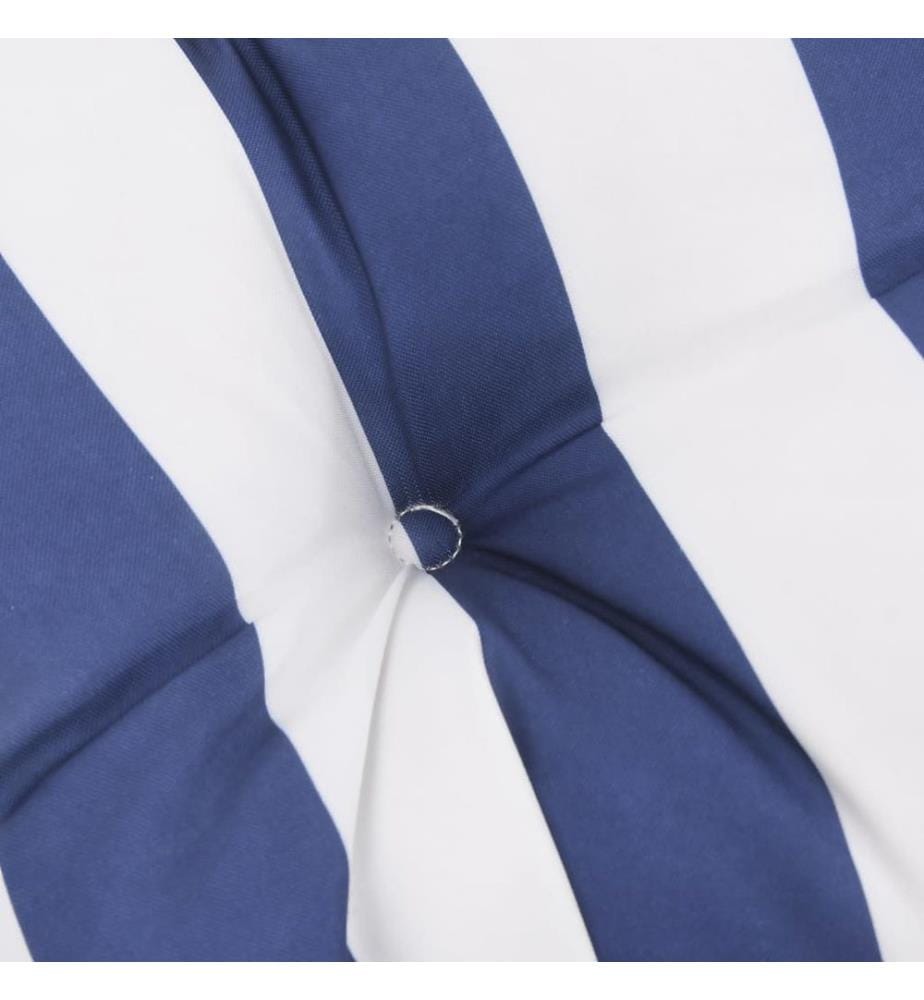 Coussin de banc de jardin rayures bleues et blanches 180x50x7cm