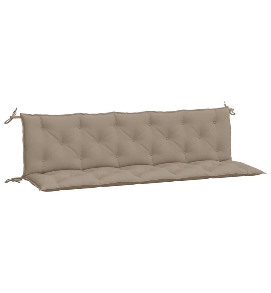 Coussins de banc jardin lot de 2 taupe 180x50x7 cm tissu Oxford
