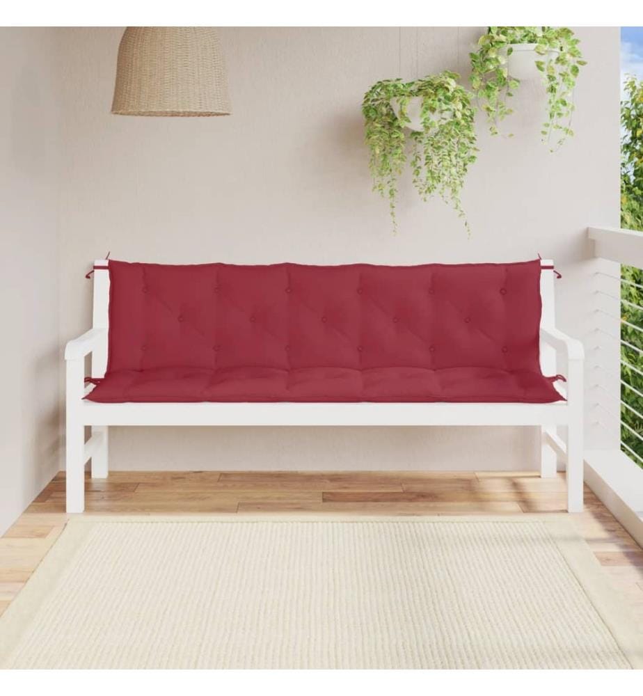 Gartenbank-Auflagen 2 Stk. Weinrot 180x50x7 cm Oxford-Gewebe