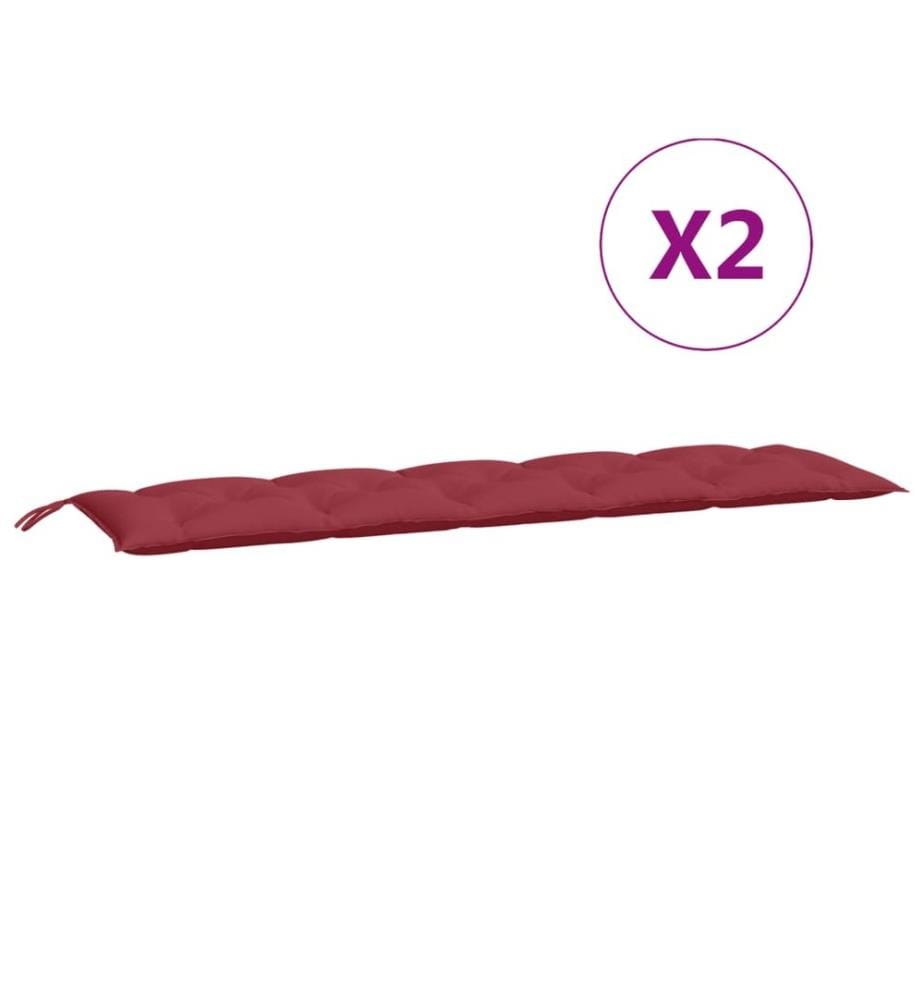 Gartenbank-Auflagen 2 Stk. Weinrot 180x50x7 cm Oxford-Gewebe