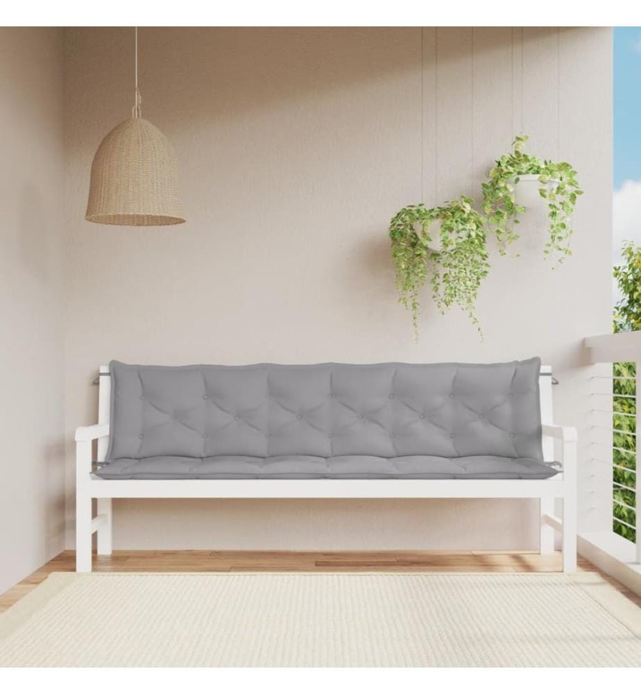 Gartenbank-Auflagen 2 Stk. Grau 200x50x7 cm Oxford-Gewebe