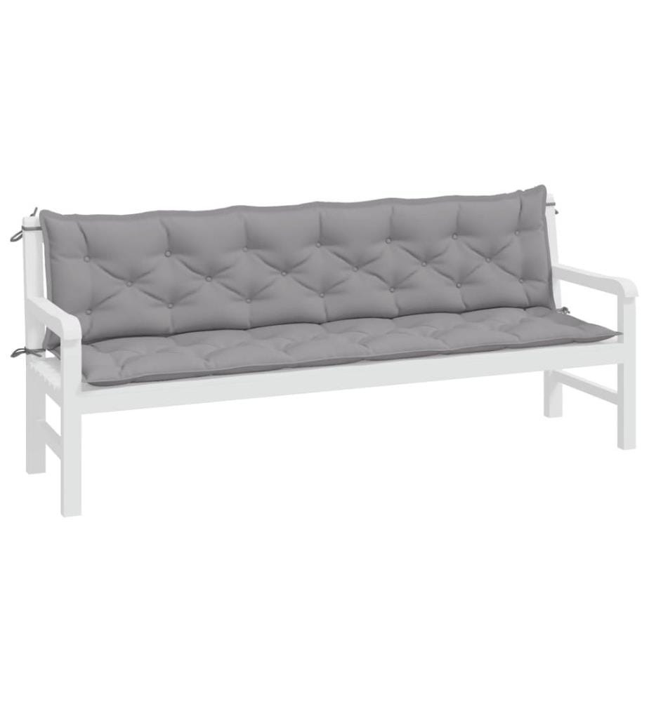 Gartenbank-Auflagen 2 Stk. Grau 200x50x7 cm Oxford-Gewebe