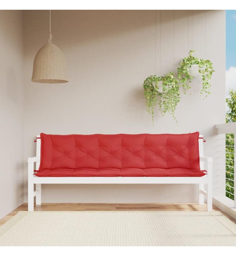 Gartenbank-Auflagen 2 Stk. Rot 200x50x7 cm Oxford-Gewebe