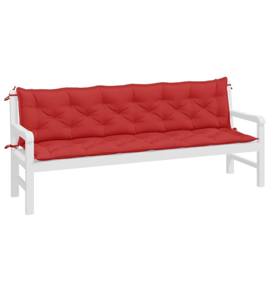 Gartenbank-Auflagen 2 Stk. Rot 200x50x7 cm Oxford-Gewebe