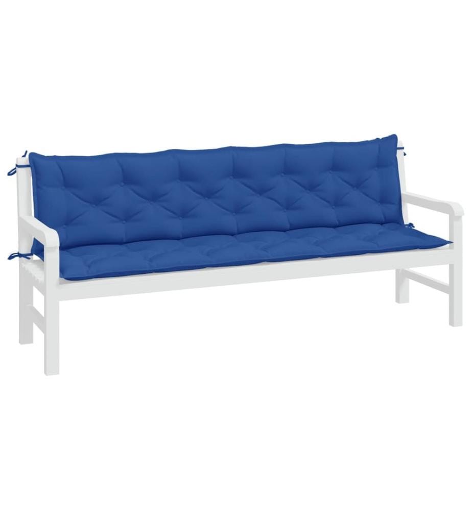 Gartenbank-Auflagen 2 Stk. Blau 200x50x7 cm Oxford-Gewebe