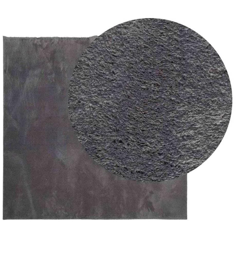 Teppich HUARTE Kurzflor Weich und Waschbar Anthrazit 240x240 cm