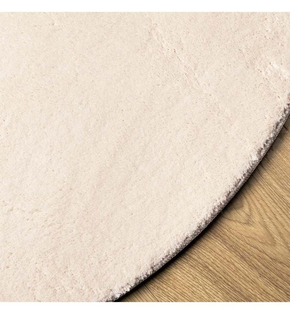 Tapis à poils courts doux et lavable beige Ø 100 cm