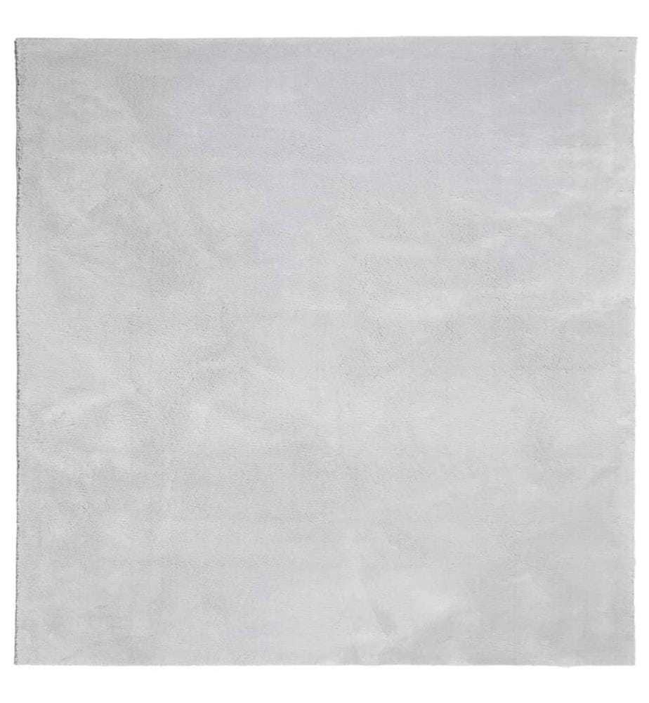 Teppich HUARTE Kurzflor Weich und Waschbar Grau 200x200 cm