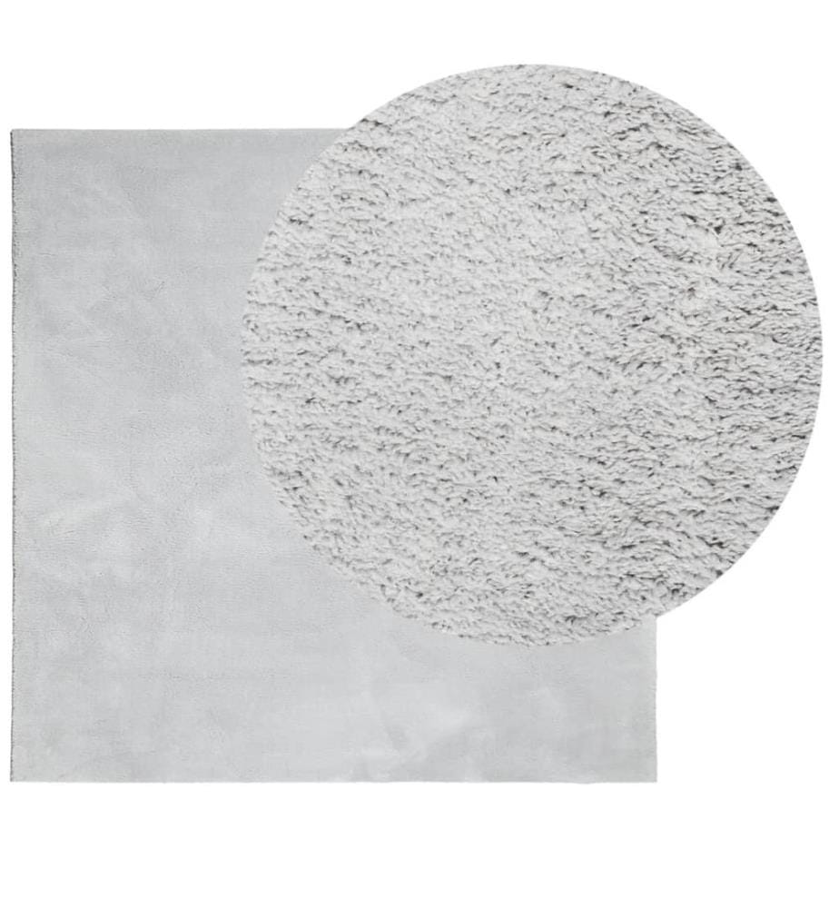 Teppich HUARTE Kurzflor Weich und Waschbar Grau 200x200 cm
