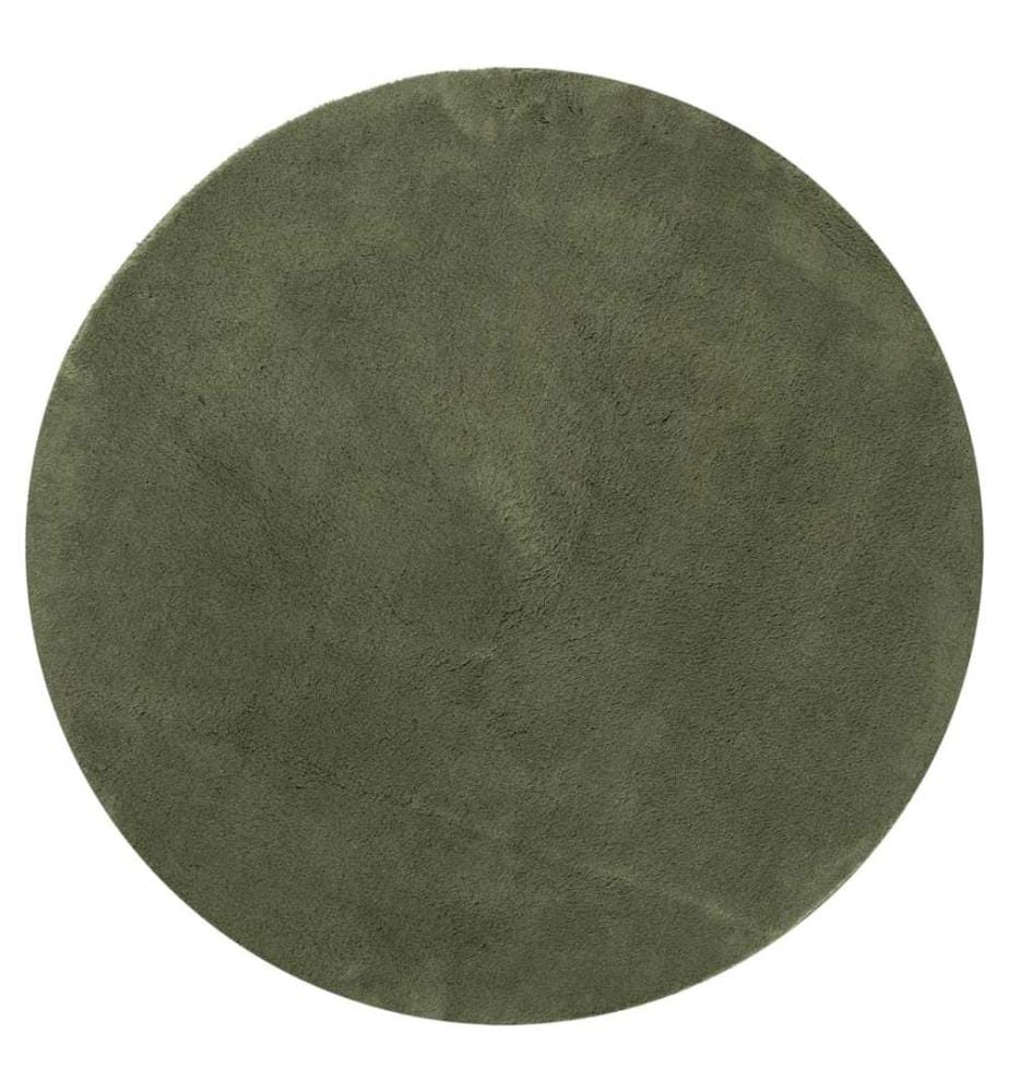 Tapis à poils courts doux et lavable vert forêt Ø 120 cm