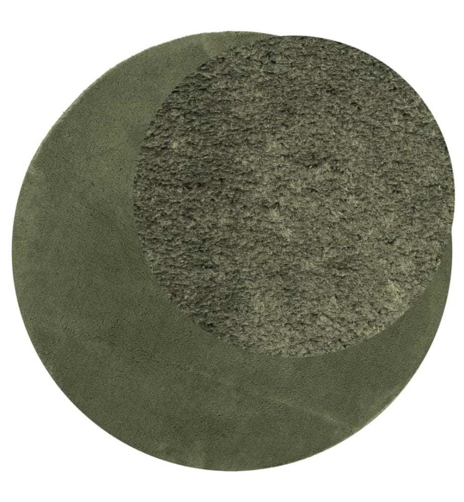 Tapis à poils courts doux et lavable vert forêt Ø 120 cm