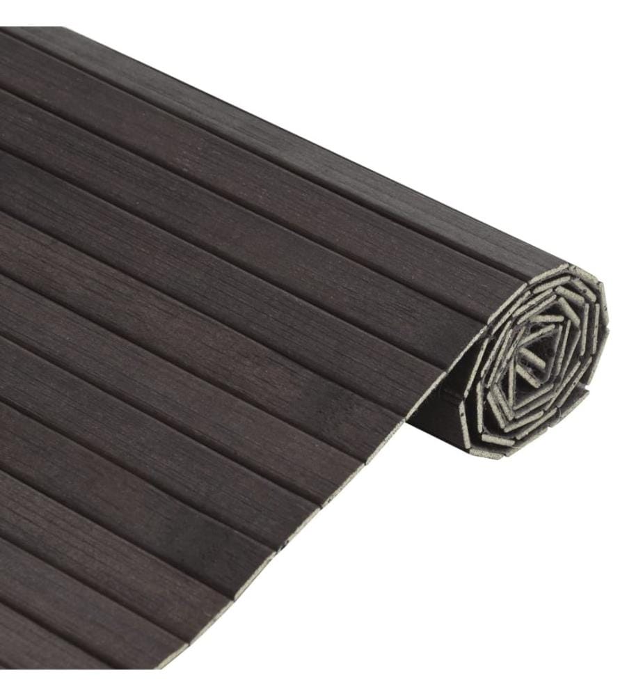 Teppich Rechteckig Dunkelbraun 100x200 cm Bambus