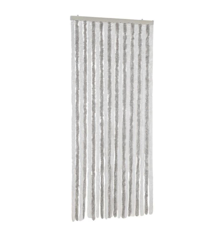 Fliegenvorhang Hellgrau und Weiss 90x220 cm Chenille
