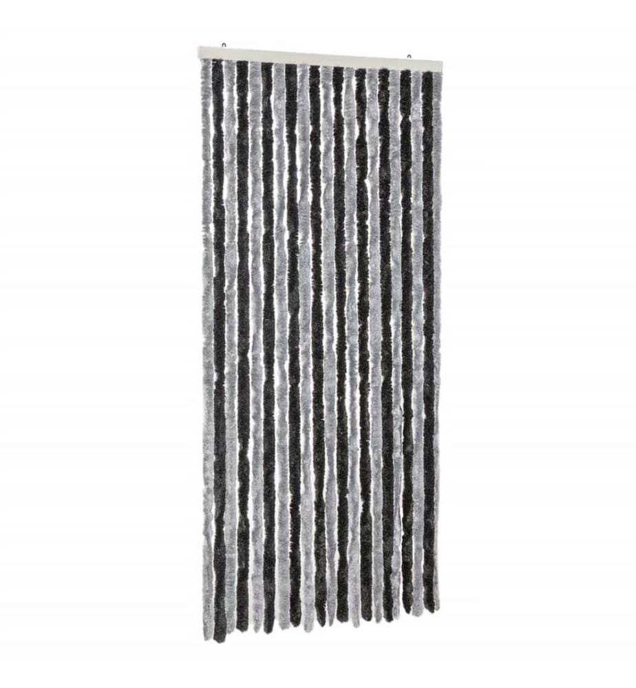Fliegenvorhang Grau und Schwarz 90x220 cm Chenille