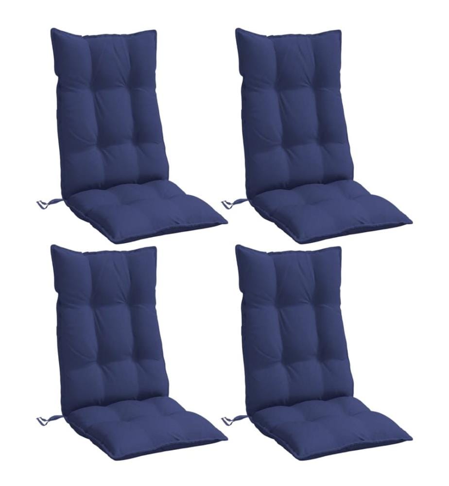 Coussins de chaise à dossier haut lot de 4 bleu marine