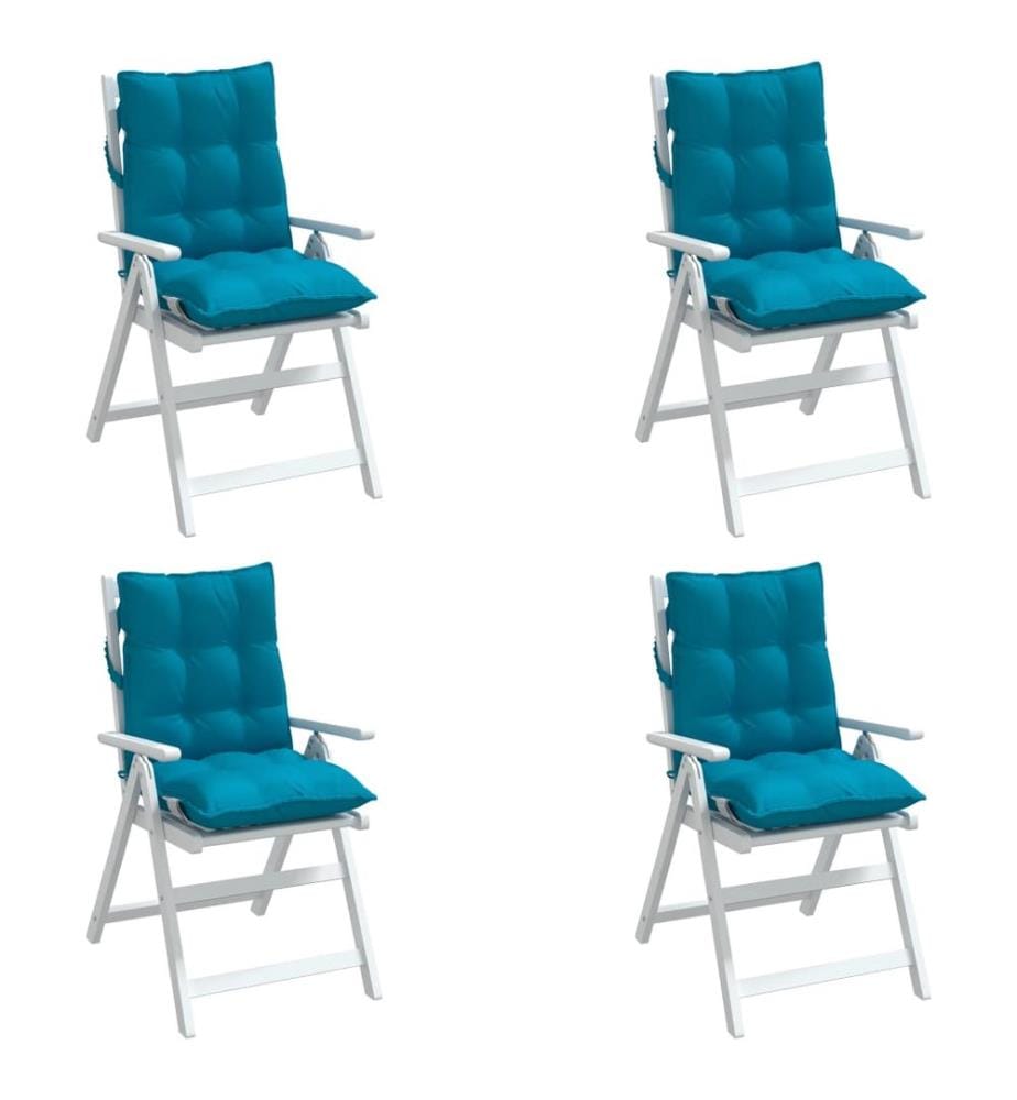 Coussins de chaise à dossier bas lot de 4 bleu clair