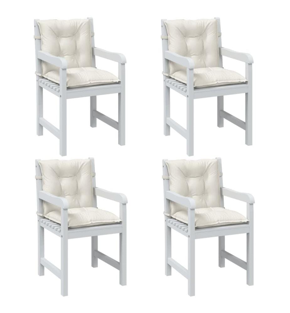 Niedriglehner-Auflagen 4 Stk. Melange Creme 100x50x7 cm Stoff