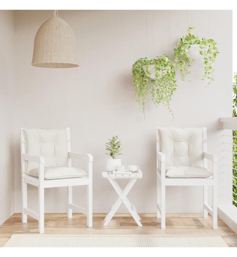 Niedriglehner-Auflagen 4 Stk. Melange Creme 100x50x7 cm Stoff