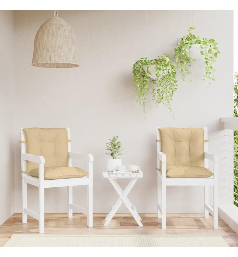 Niedriglehner-Auflagen 4 Stk. Melange Beige 100x50x7 cm Stoff