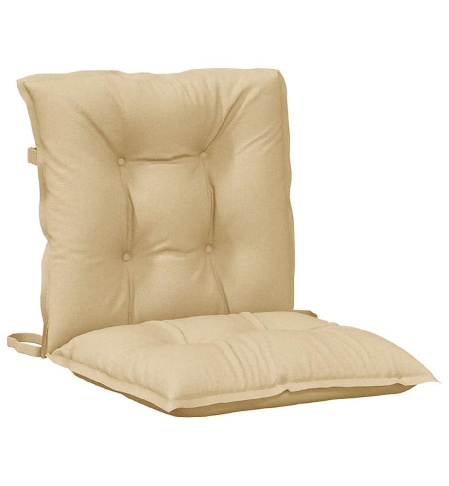 Niedriglehner-Auflagen 4 Stk. Melange Beige 100x50x7 cm Stoff