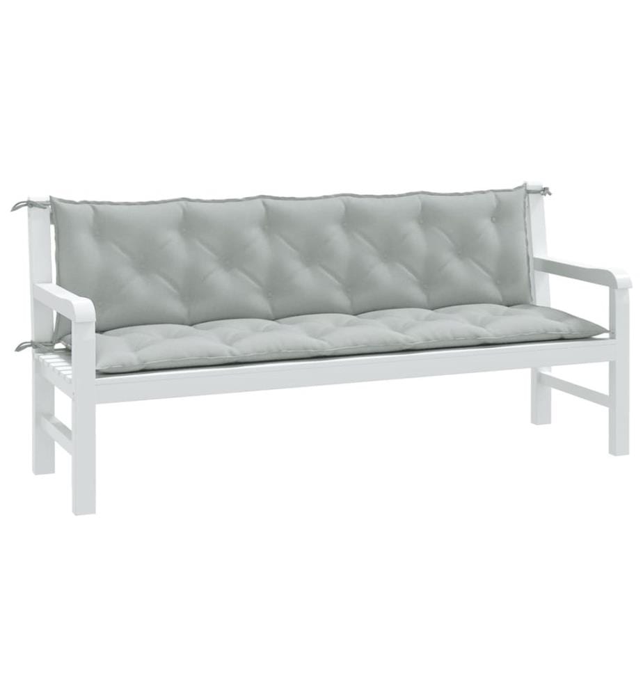 Gartenbank-Auflagen 2 Stk. Melange Hellgrau 180x50x7 cm Stoff