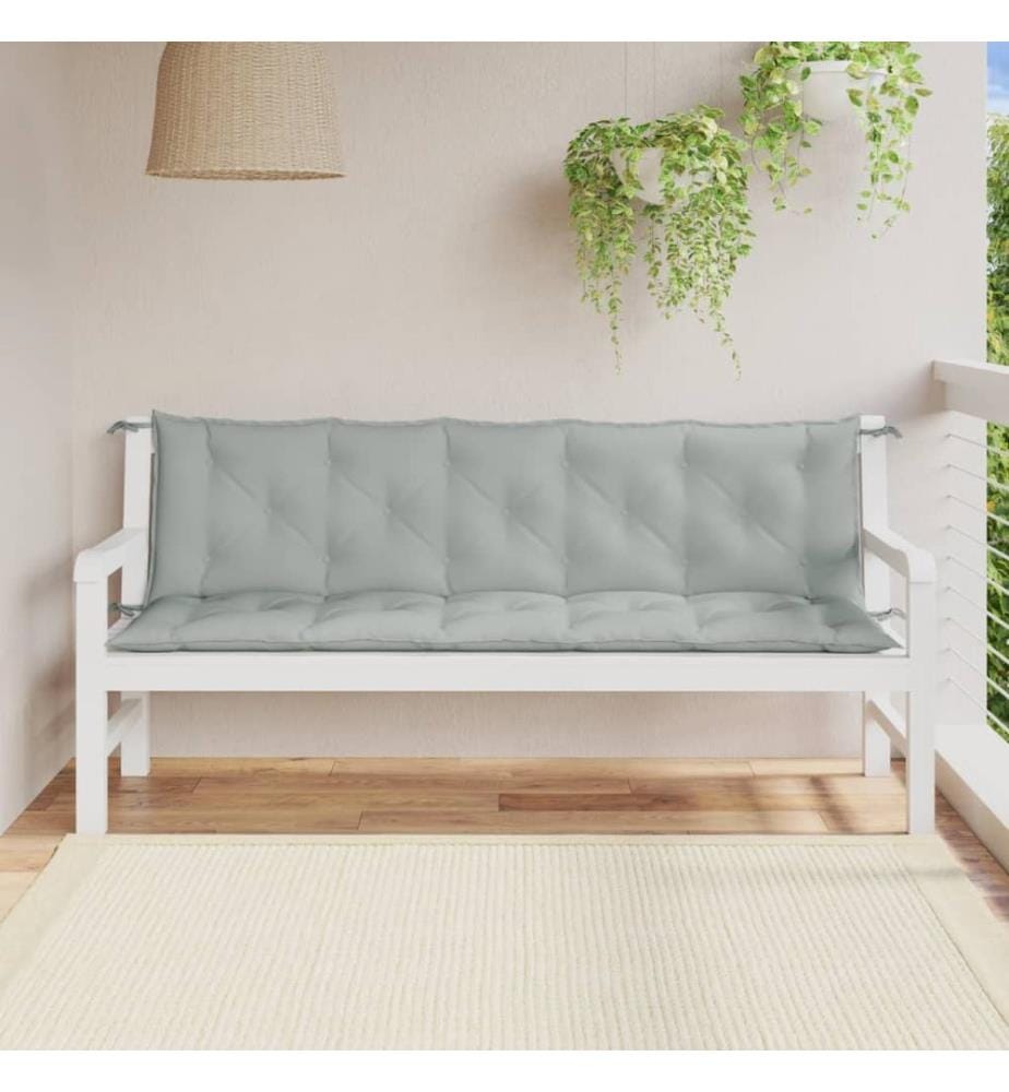 Gartenbank-Auflagen 2 Stk. Melange Hellgrau 180x50x7 cm Stoff