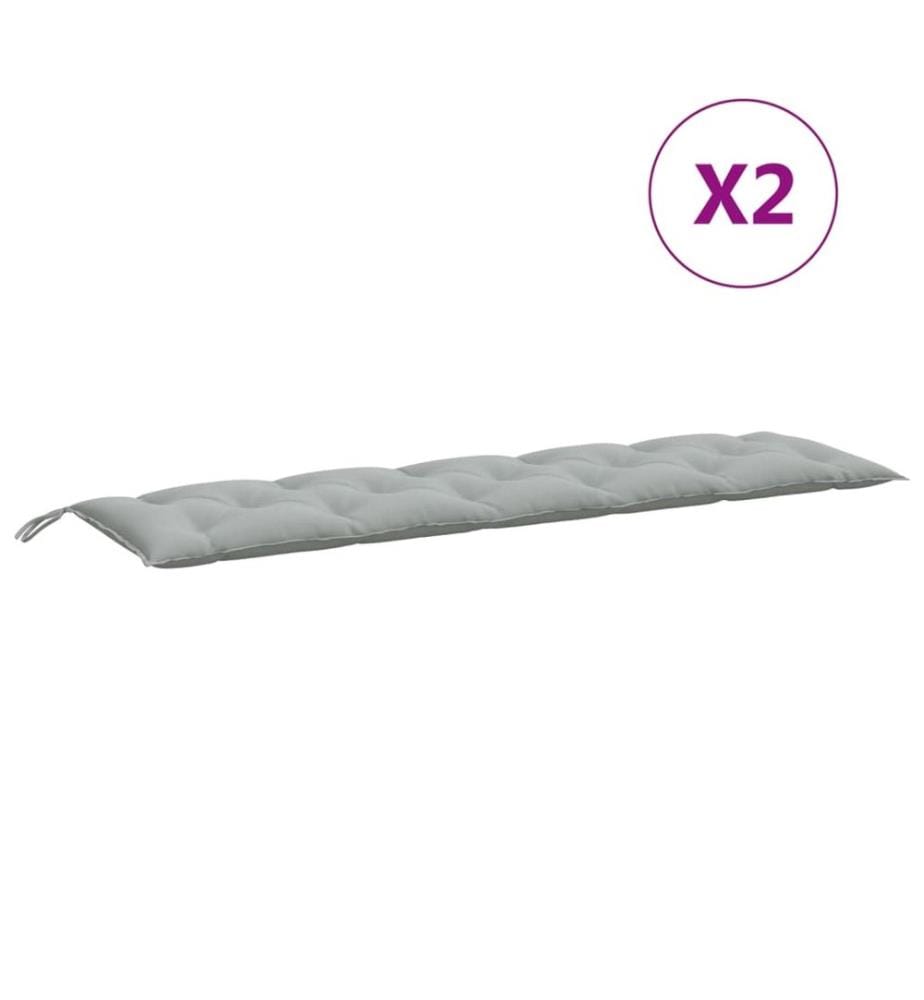 Gartenbank-Auflagen 2 Stk. Melange Hellgrau 180x50x7 cm Stoff