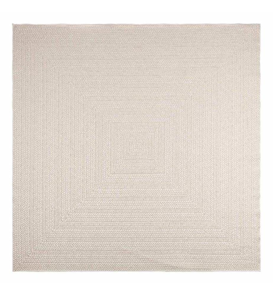 Teppich ZIZUR Creme 240x240 cm Jute-Optik Indoor und Outdoor