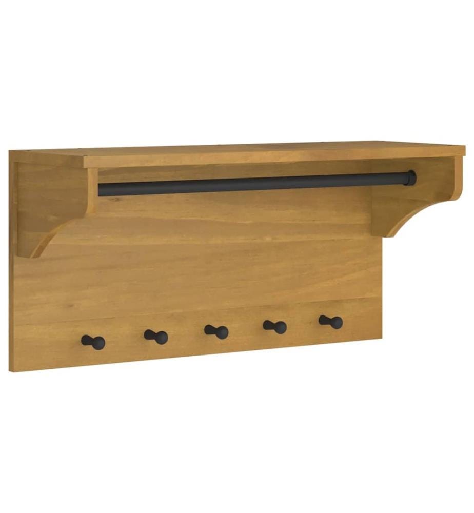 Porte-manteau mural SANDNES 87x30x42 cm bois massif pin