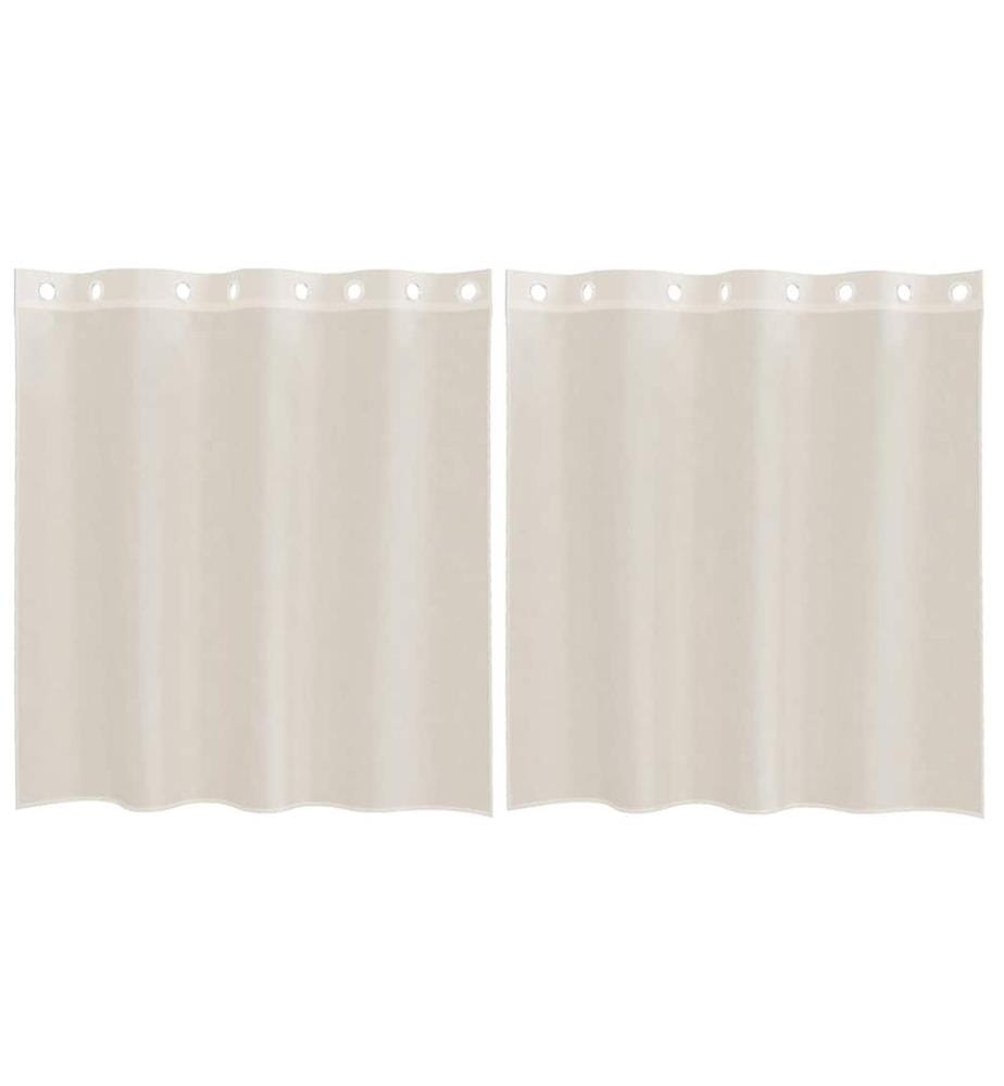 Voile Vorhänge mit Ösen 2 Stk. Creme 140x140 cm