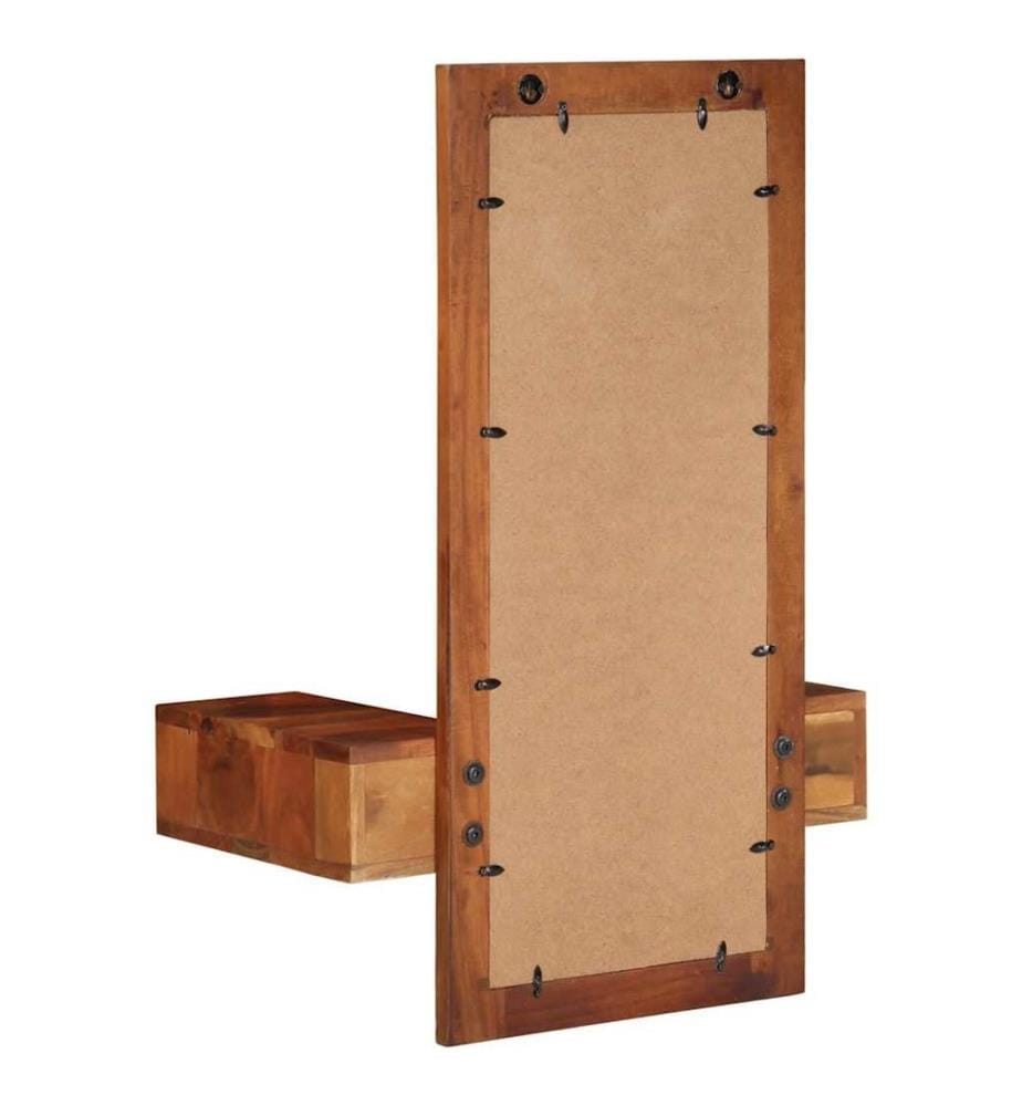 Miroir mural avec tiroirs 60x33x90 cm bois massif d'acacia