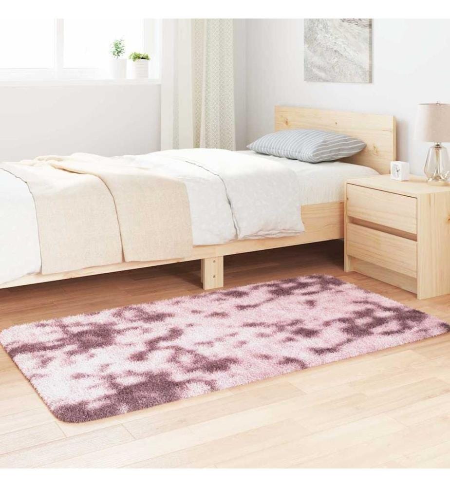 Tapis Shaggy à poils longs NAVARRA rose poudré 80x150 cm
