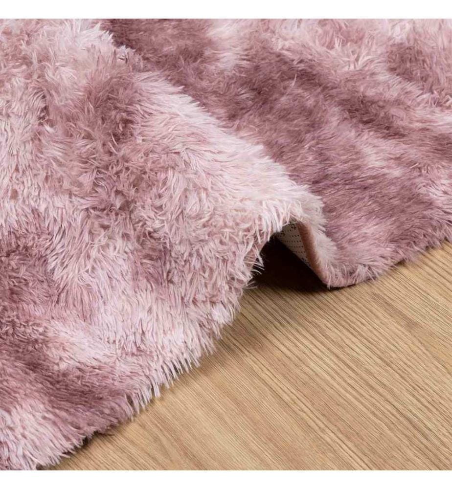 Tapis Shaggy à poils longs NAVARRA rose poudré 80x150 cm