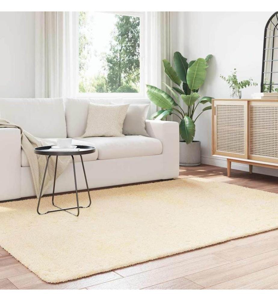 Teppich Shaggy Hochflor NAVARRA Creme 160x230 cm Polyester