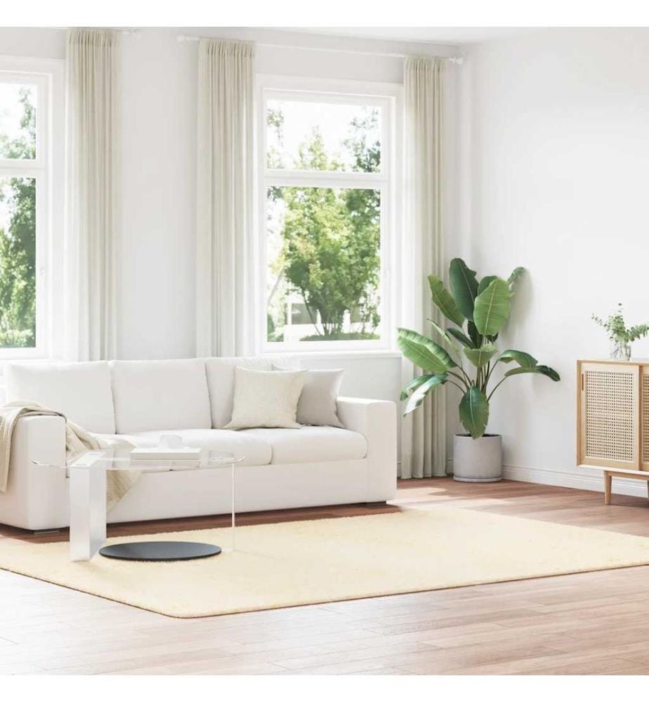 Teppich Shaggy Hochflor NAVARRA Creme 200x290 cm Polyester