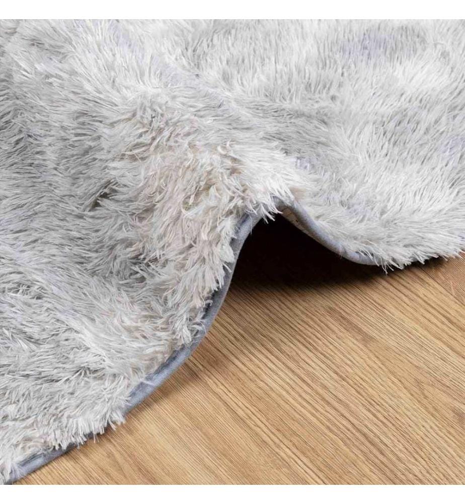 Tapis shaggy à poils longs NAVARRA gris argenté 240x340 cm