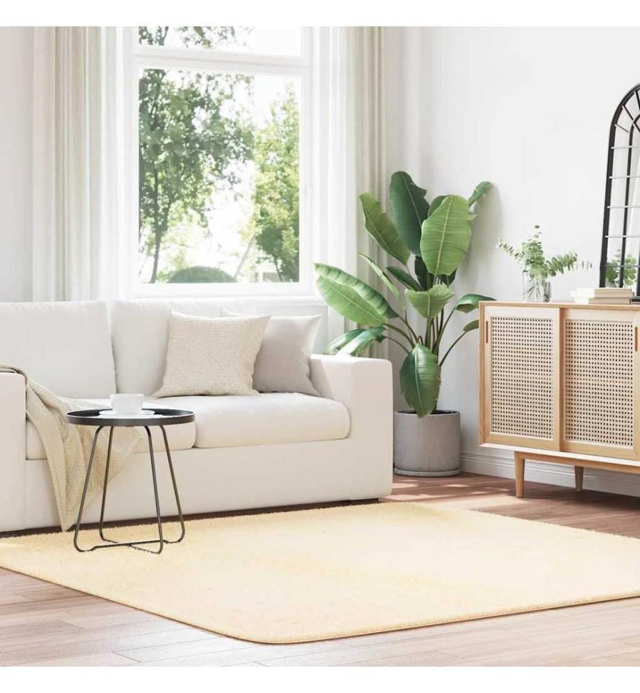 Teppich Shaggy Hochflor NAVARRA Creme 200x200 cm Polyester