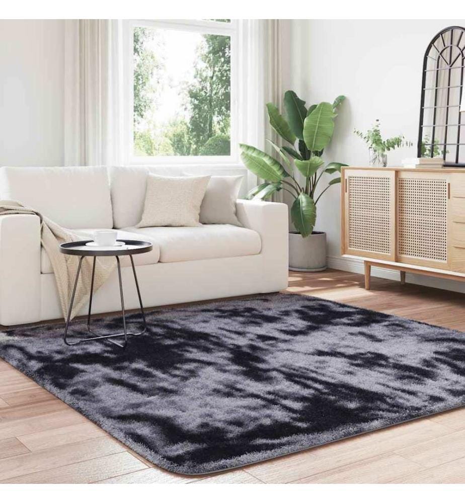 Tapis Shaggy à poils longs NAVARRA gris foncé 200x200 cm