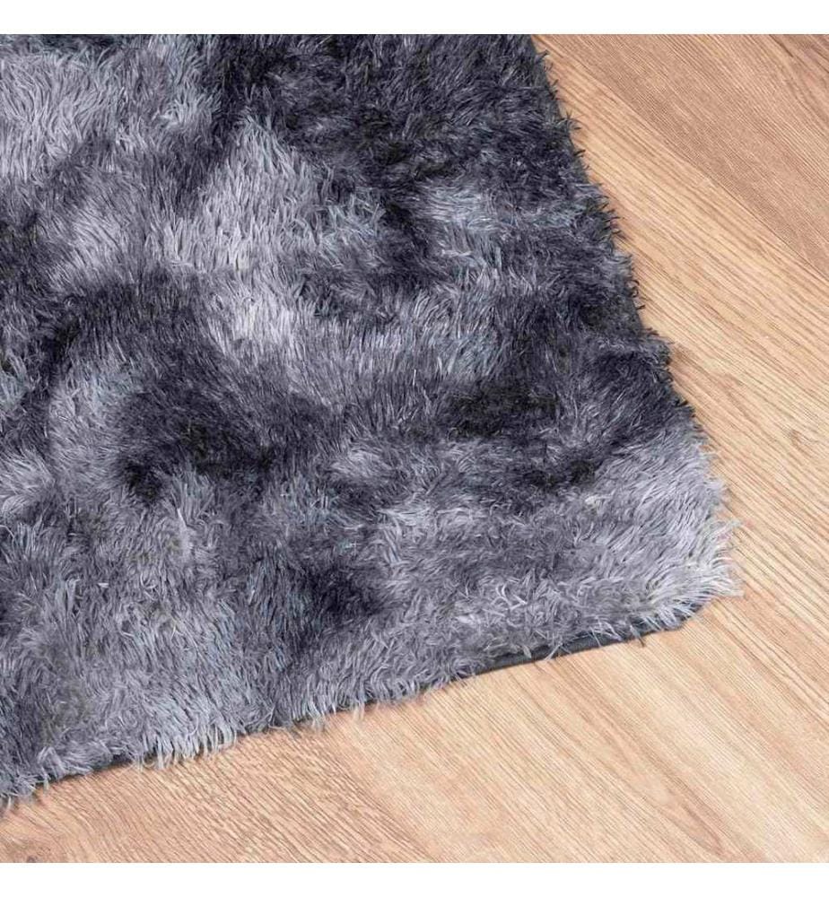 Tapis Shaggy à poils longs NAVARRA gris foncé 200x200 cm