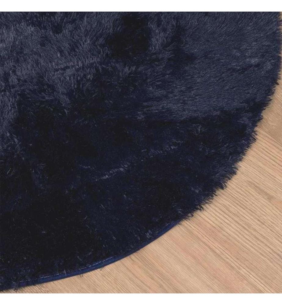 Teppich Shaggy Hochflor NAVARRA Marineblau 120x120 cm Polyester