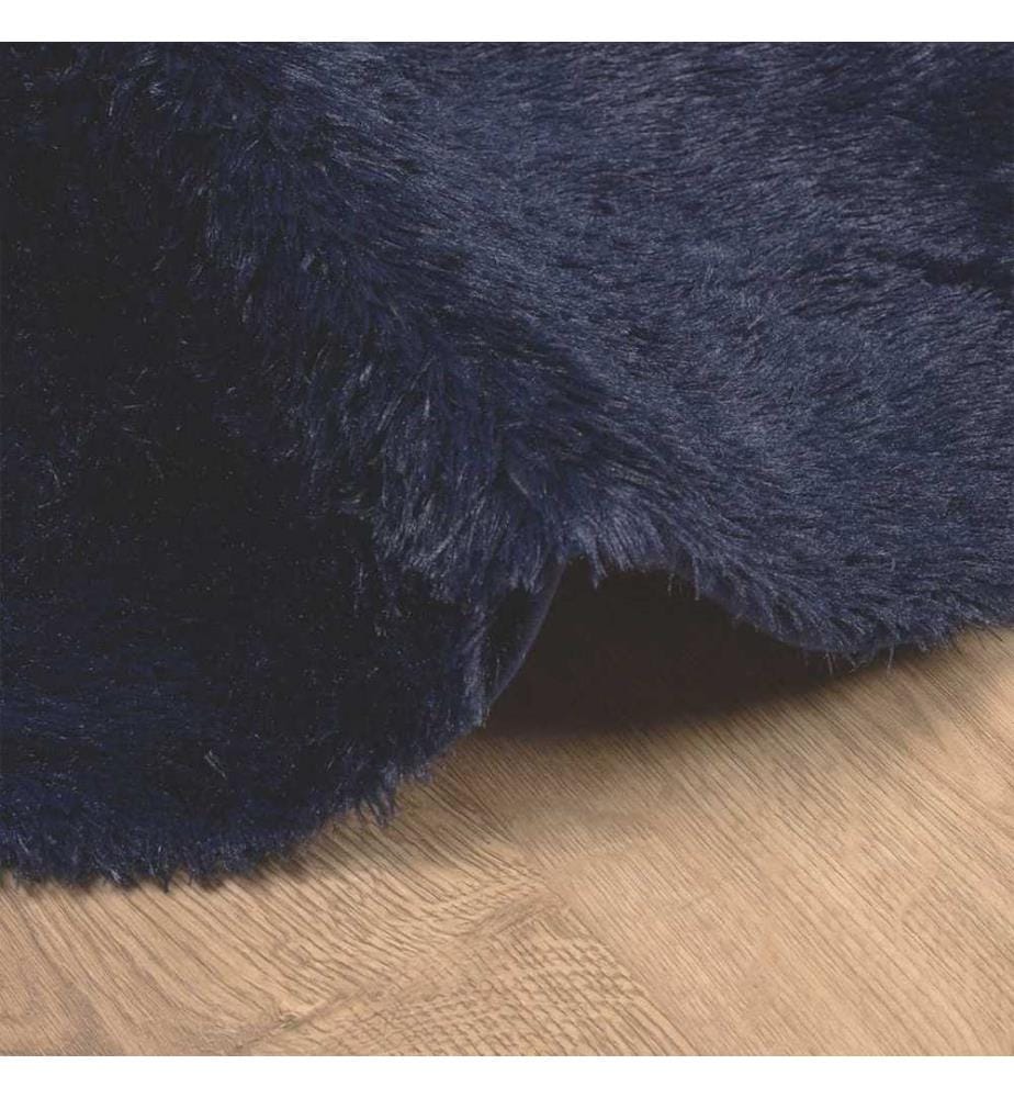 Teppich Shaggy Hochflor NAVARRA Marineblau 120x120 cm Polyester