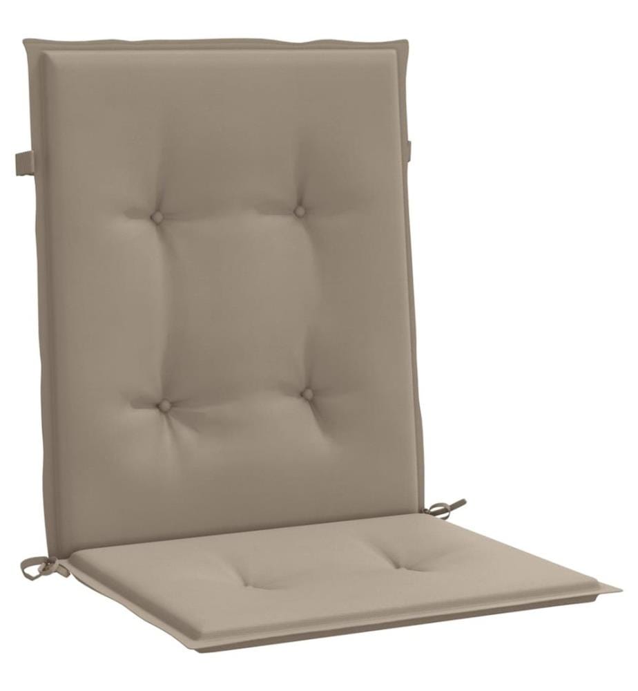 Coussins de chaise de jardin à dossier bas lot de 4 taupe