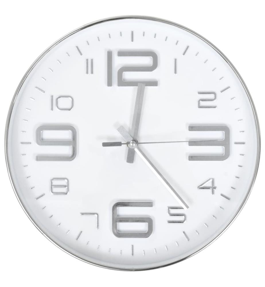 Wanduhr 30 cm Silbern